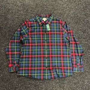 Brand New L.L. Bean Scotch Plaid Button Up Shirt